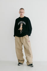 CS ラッキークルーネック / BSR2223FWPO070 CS LUCKY CREWNECK BLACK