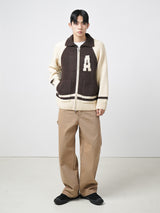 Classic jacquard knit zip-up 2color