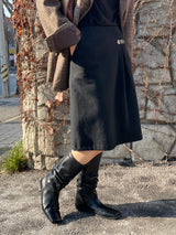 Ancient buckle midi skirt