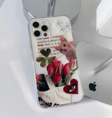 フラワーキャットコラージュフォンケース / Flower Cat Collage Phone Case