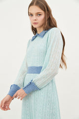 100% wool double cloth pointelle dress_angel blue (6655900582006)