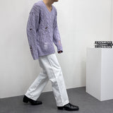 ツイストダメージニット/SK Twisted DAMAGE Knitwear (4 colors)