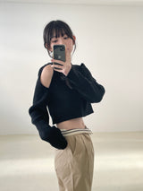 Waist point two tuck slacks