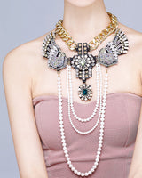 Feverish Art Jewelry Cockatoo Pearl Layered Necklace