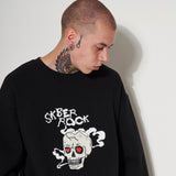 SMOKING SKULL SWEAT SHIRT BLACK (6612483670134)