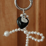 ribbon keyring - black.