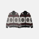 Urban Snow Flake Knit Zip Up (2color)