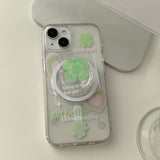 Heart Clover Magsafe Phone Case acrylic Tok Set