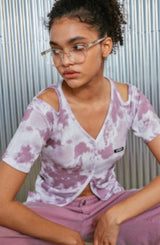 タイダイオープンT/tiedye open tee_ pink