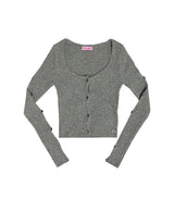 メイドボタンニットトップ / PNF made Mov button knit top