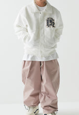 ビッグロゴカラーバーシティジャケット/BSR2223FWJK025 BIG LOGO COLLAR VARSITY JACKET CREAM