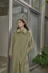 フェイクファーロングコート/FAKE FUR LONG COAT_GREEN TEA