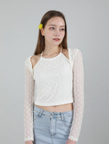 レースホルターネックTシャツ / Lace Halterneck T-shirt