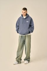PIGMENT OVERSIZED LOGO HOOD - BLUE