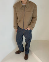 ファストげレイファブリックワイドデニムジーンズ / fast grey fabric wide denim jeans 2color