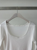 Deep U-neck Napping Cropped T-shirt