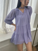 グレープスカーフドレス