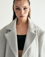 UNISEX HAIRY WOOL COAT JACKET W - BYRDEYE GRAY (6636065325174)