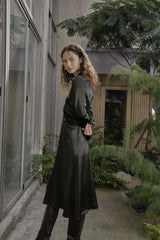 ドレーパリードレス/DRAPERY DRESS_DEEP GREEN
