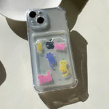 Colorful Color Cat Card Storage Phone Case