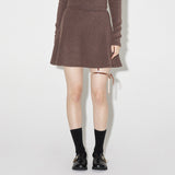 Haley Ribbon Knit Skirt [BROWN] (6638399979638)