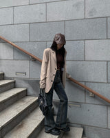 Calm boots cut denim pants