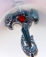ピアスクロススネークキーチェーン / Pierced cross snake keychain