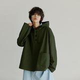 コットンフードアノラック / unisex cotton hood anorak khaki