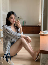 Natural Stripe Long Sleeve Shirt
