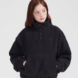 ハイネックダンブルフリーススウェットシャツ/NECK DUMBLE FLEECE SWEATSHIRT_BLACK