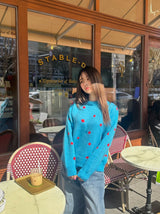 [SALE] blue flower knit