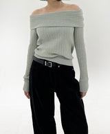 フラッシュオフザショルダーニット / Flash Off-the-shoulder knit (3color)