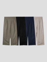 Linen pin tuck banding pants 4color