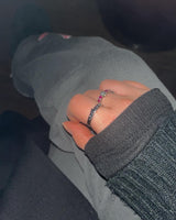 Silver star thin ring