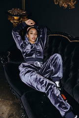 VELVET STONE CROP-HOODIE(charcoal) (6554801766518)