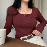 [Daily] スナップスパンデックスルーズフィット長袖Tシャツ