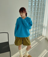 ダメージハーフジップアップフード/Damage Half Zip-Up Hood (3color)