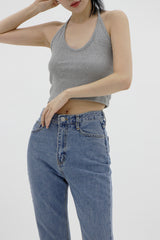 クロップドホルターネックスリーブレス / Cropped halterneck sleeveless (3color)