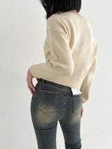 ソフトリップラインニット / Soft lip line knit (5color)