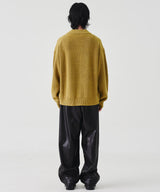 RELAXED KNIT  COLLAR CARDIGON (MUSTARD)