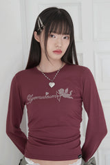 ZIZE ANGEL CUBIC T-SHIRTS (BURGUNDY)