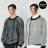 ダブリンリバーシブルルーズフィットラグランニット / dublin reversible loose fit raglan knit black ivory