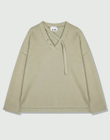 vネックレイヤードストリングピアススウェット / v-neck layerd string pierced mtm mocha