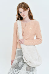CHERRY MOHAIR KNIT CARDIGAN [LIGHT PINK]