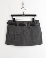 Even Stitch Pocket Cargo Cotton Mini Skirt