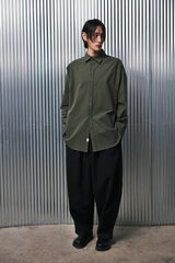 EARTH-COLOR PLEATS SHIRT (Dense Forest) / アースカラープリーツシャツ
