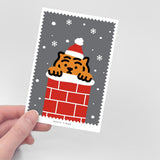 CHIMNEY SANTA TIGER POST CARD (6538539106422)