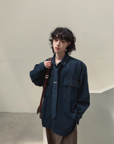 バルーンツーポケットデニムシャツ
