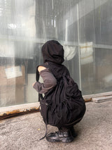 オフショルダースリットウィンドアノラックパーカー / shoulder slit wind anorak hood