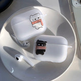 ホワイト - マフラー Somecat AirPods ケース_マット